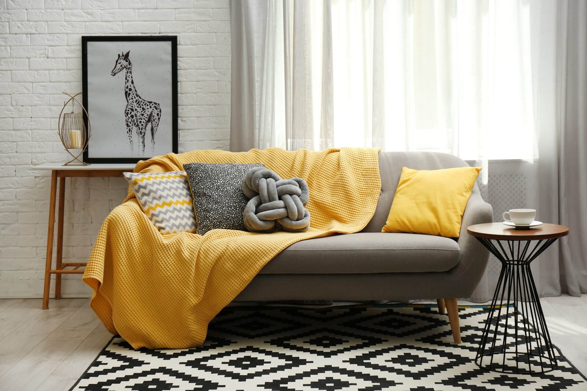 yellow and grey interior