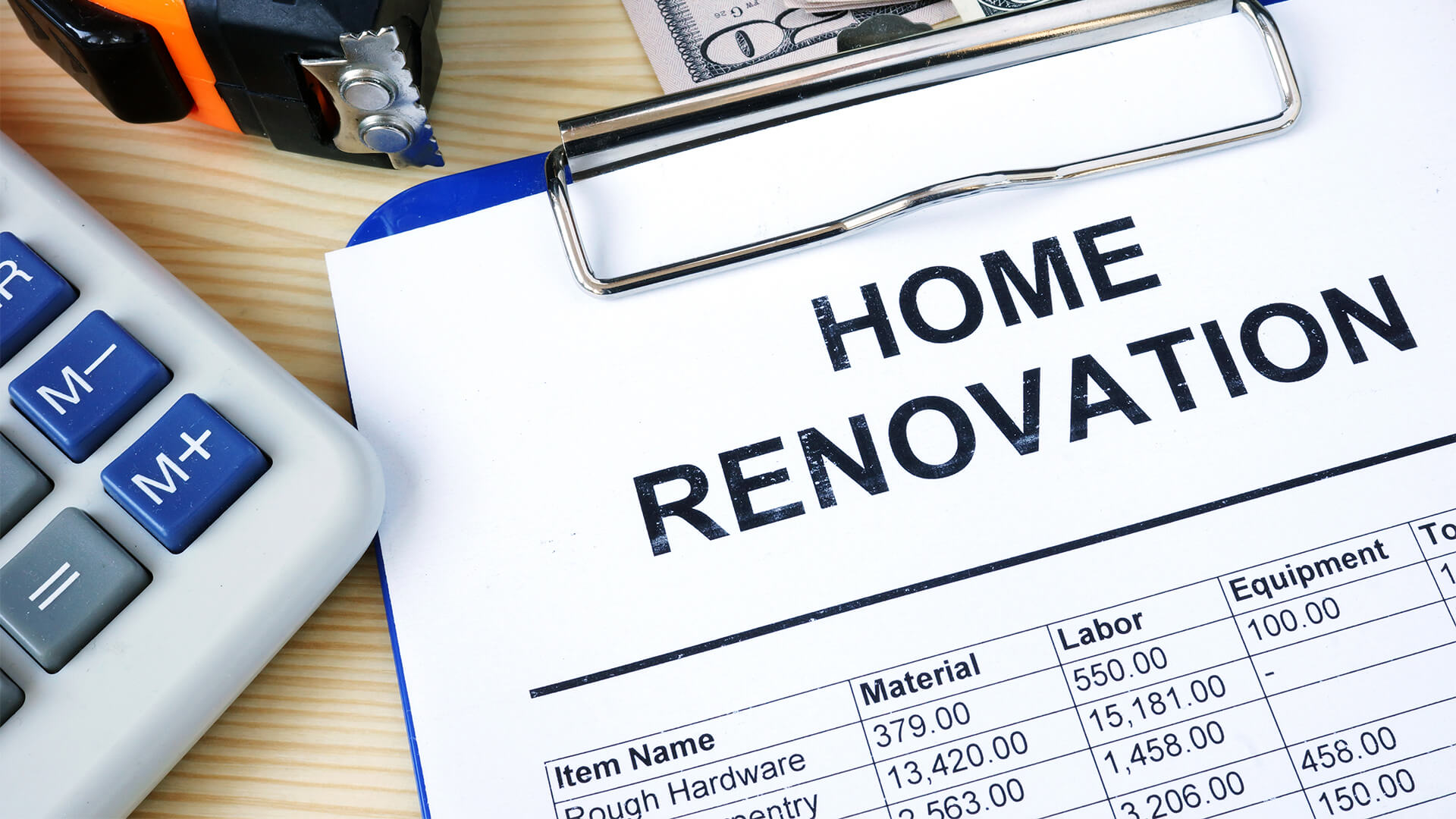 Home renovation budget