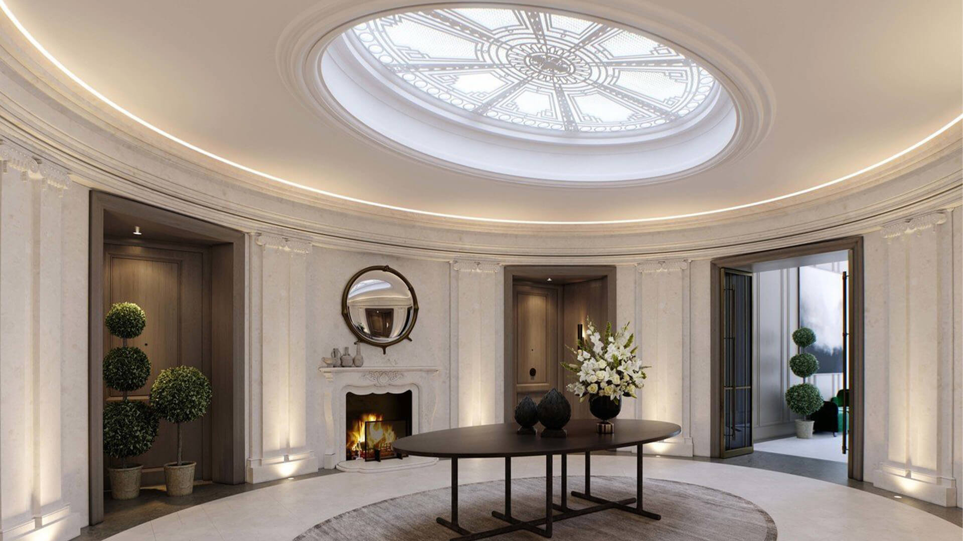 Elegant ceiling an skylight fitted by Ceiling Tech Ltd