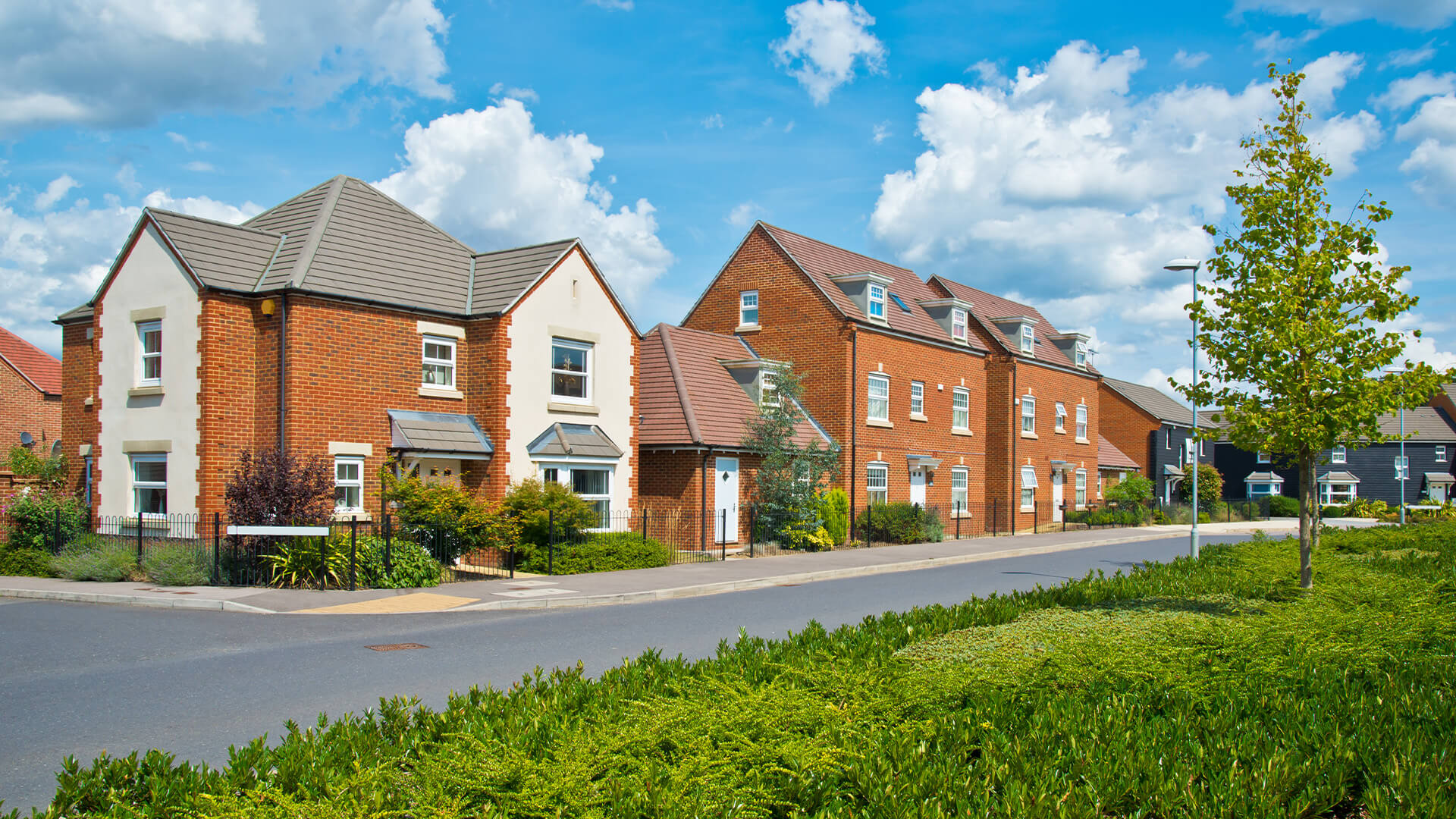 UK housing estate in the daytime