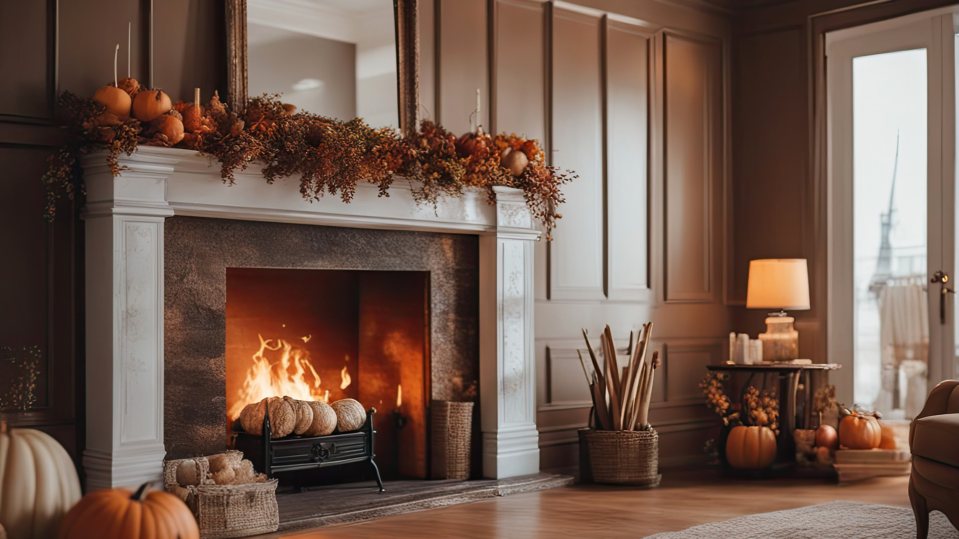 Fall Fireplace