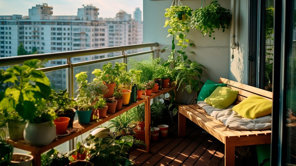 urban balcony garden organic vegetable gardening in the city