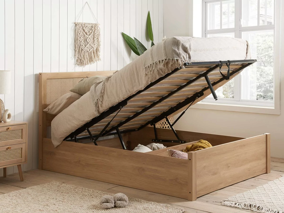 A bed with a bed frame

AI-generated content may be incorrect.